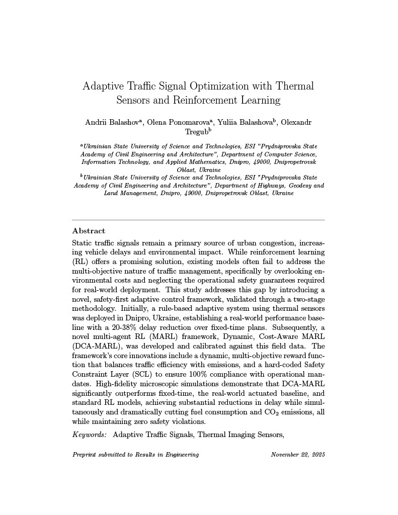Illustration for Adaptive Traffic Signal Optimization with Thermal Sensors and Reinforcement Learning